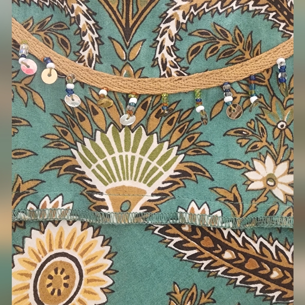 Vasna Desire Bohemian Green Patterned Dress, Size Medium, Cotton. - Picture 6 of 14